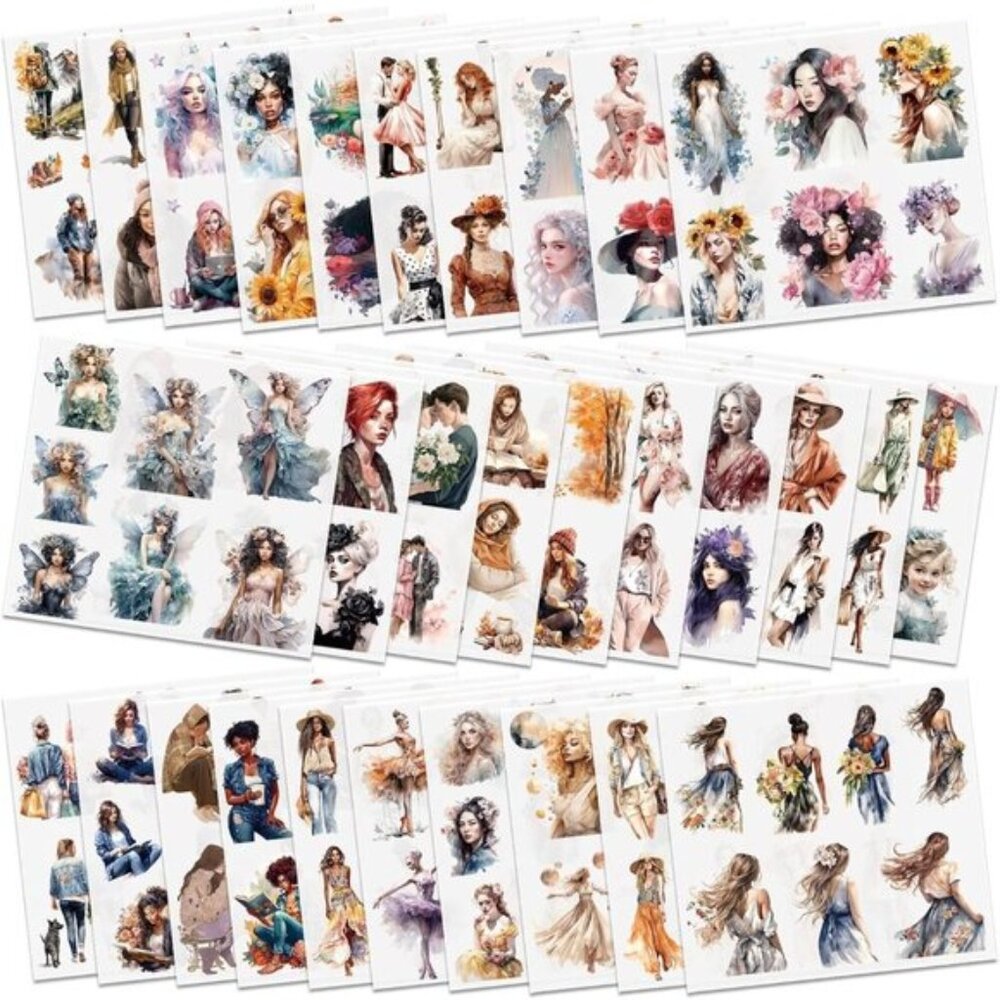 New Vintage Scrapbook Paper Stickers, 90 Pcs Antique Looking Aged Papers